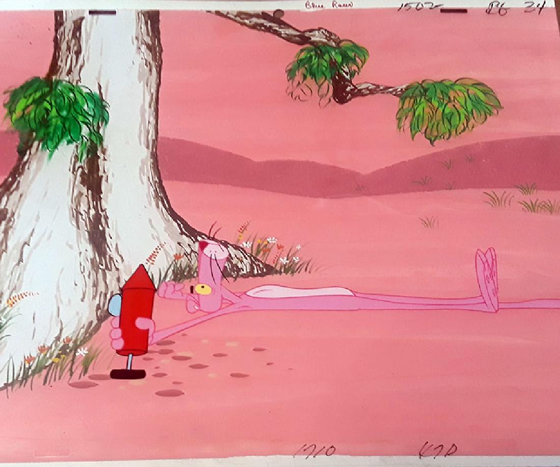 PINK PANTHER HAND PAINTED BACKGROUND & ORIGINAL CARTOON (1 of 1)