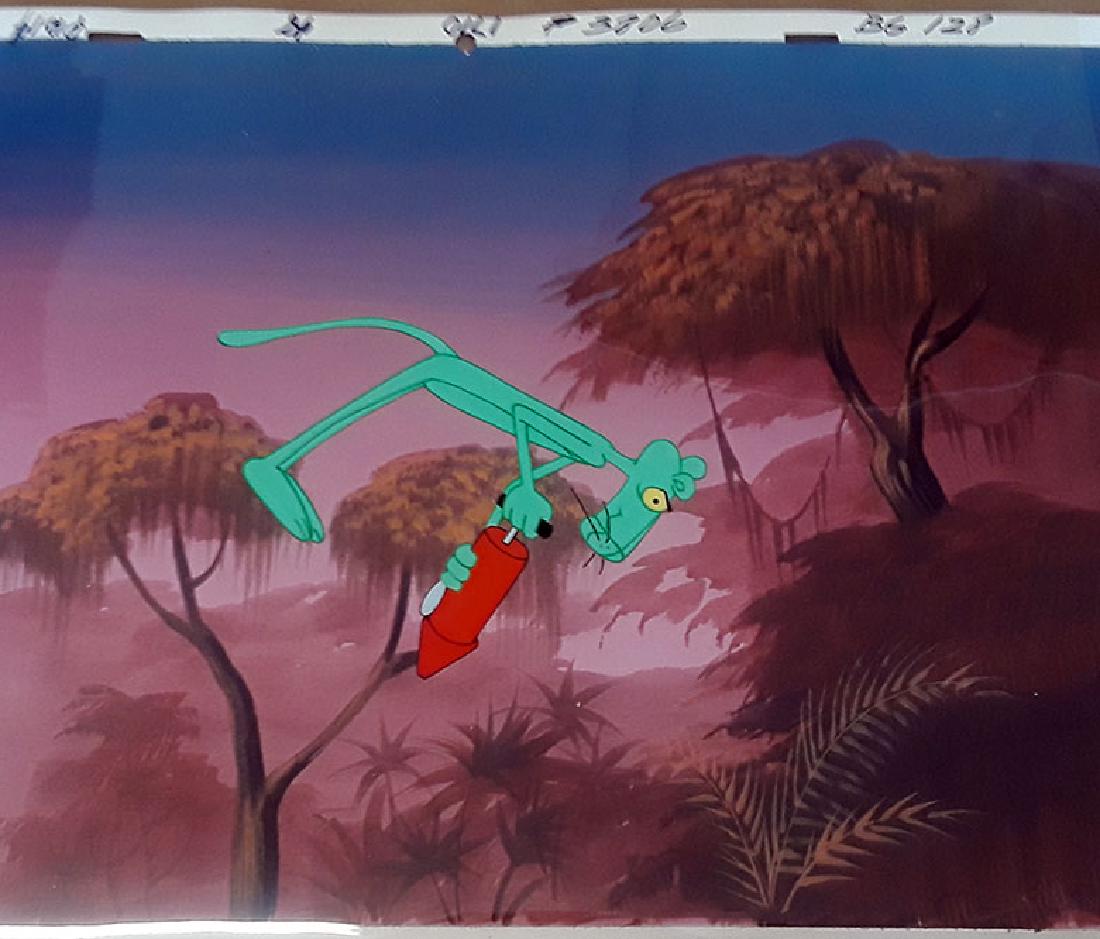 PINK PANTHER HAND PAINTED BACKGROUND & ORIGINAL CARTOON (1 of 1)