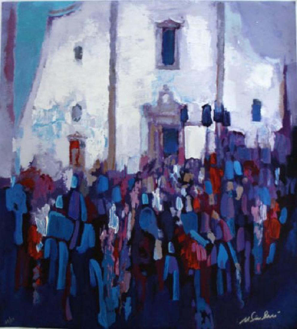 Nicola Simbari Serigraph Canvas SIGNED/# "Piazza Del Du (1 of 1)