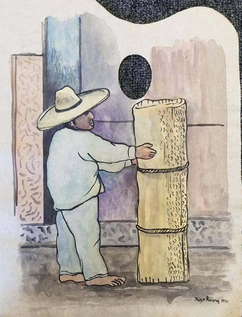 Diego Rivera Mexican (1886-1957), Gouche on Rise paper (1 of 3)
