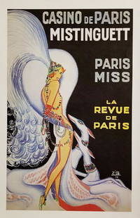 Casino De Paris Mistenquette Hand Pulled Lithograph: There are many collectible posters of the French Music Hall. Such posters, though intended to be disposable, were raised to high art by the work of Toulouse-Lautrec and his famous illustrations for th