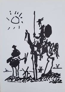 Don Quixote by Pablo Picasso Lithograph signed in the: Don Quixote by Pablo Picasso Lithograph signed in the plate. Image Size - 11.5 x 9.25 inches - Paper Size - 14 x 11 inches