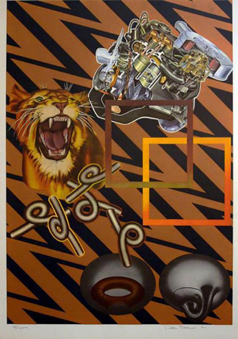 Peter Phillips, Safari (Gold) 1971 Lithograph: Peter Phillips, Safari (Gold) 1971 Lithograph signed and numbered xx/1000 Paper size: 23.1/2 x 35.1/2 inches (63 x 91 cm)) Images size: 23.1/4 x 33.1/4 inches (59 x 85 cm)