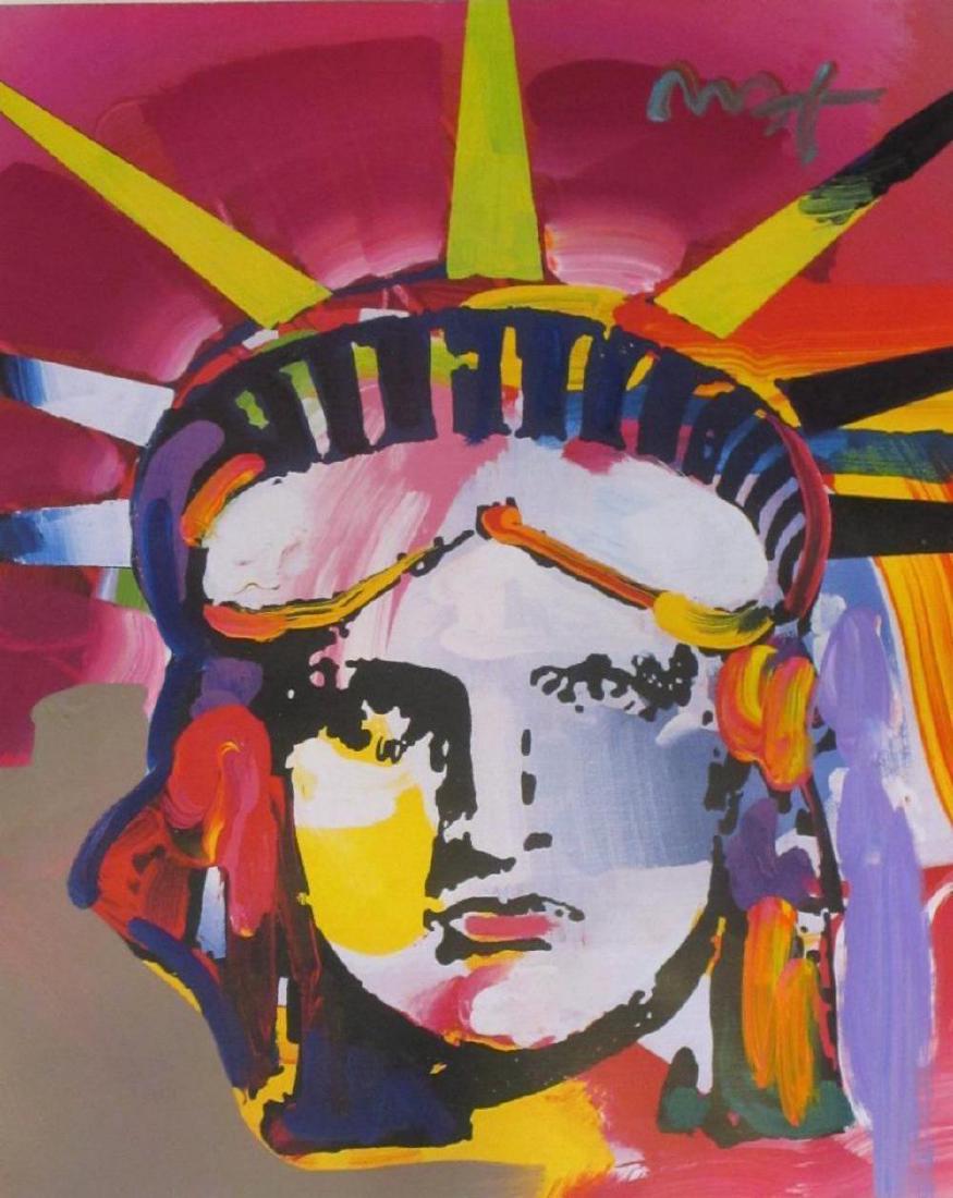 Peter Max "Liberty Head" Original Mixed Media 30 x 24