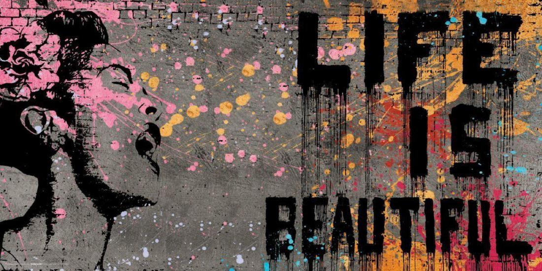 LIFE IS BEAUTIFUL - BANKSY OFFSET LITHOGRAPH 12X24 (1 of 1)