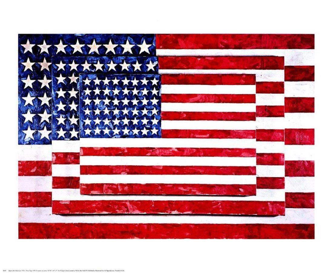 Three Flags by Jasper Johns offset lithograph 22x27