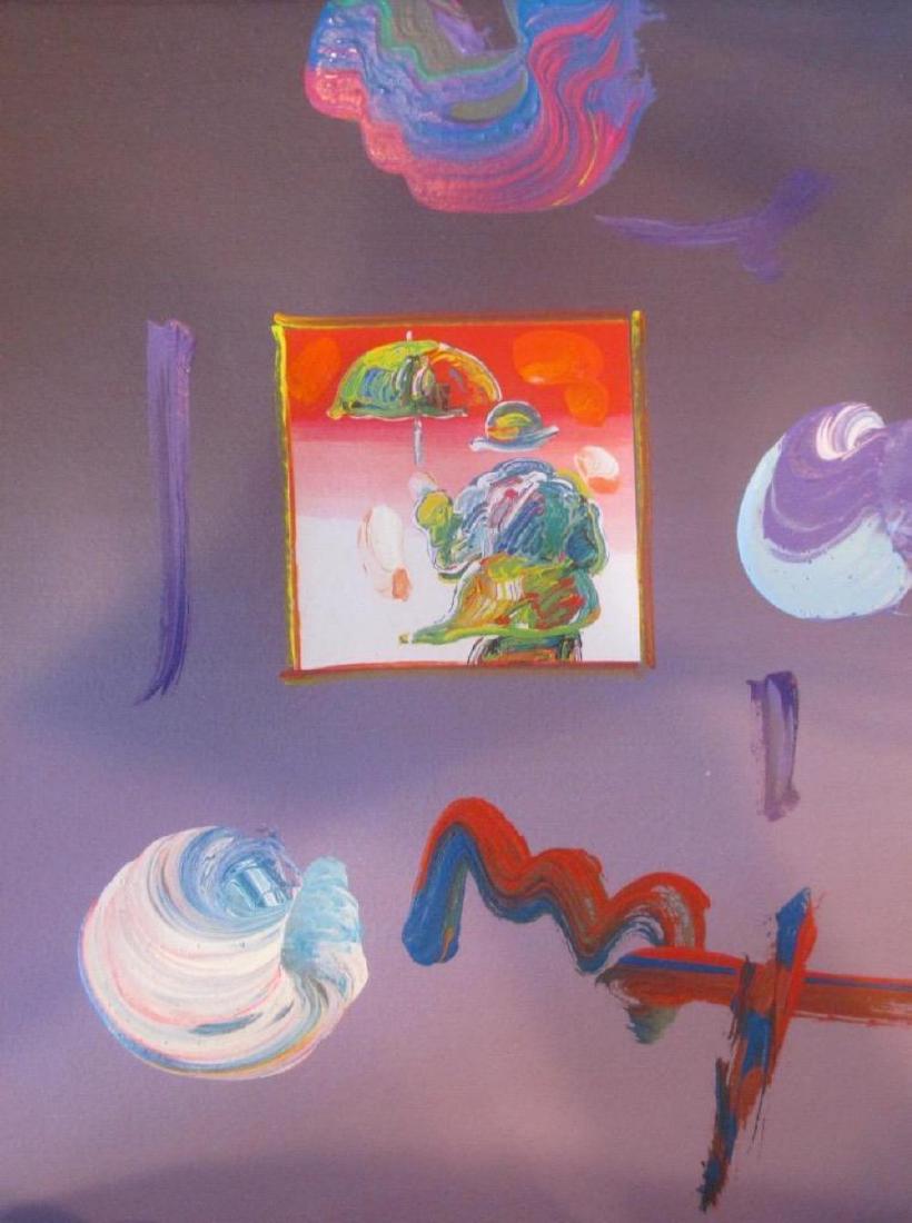 Peter Max "Umbrella Man" Original Mixed Media Acrylic (1 of 1)