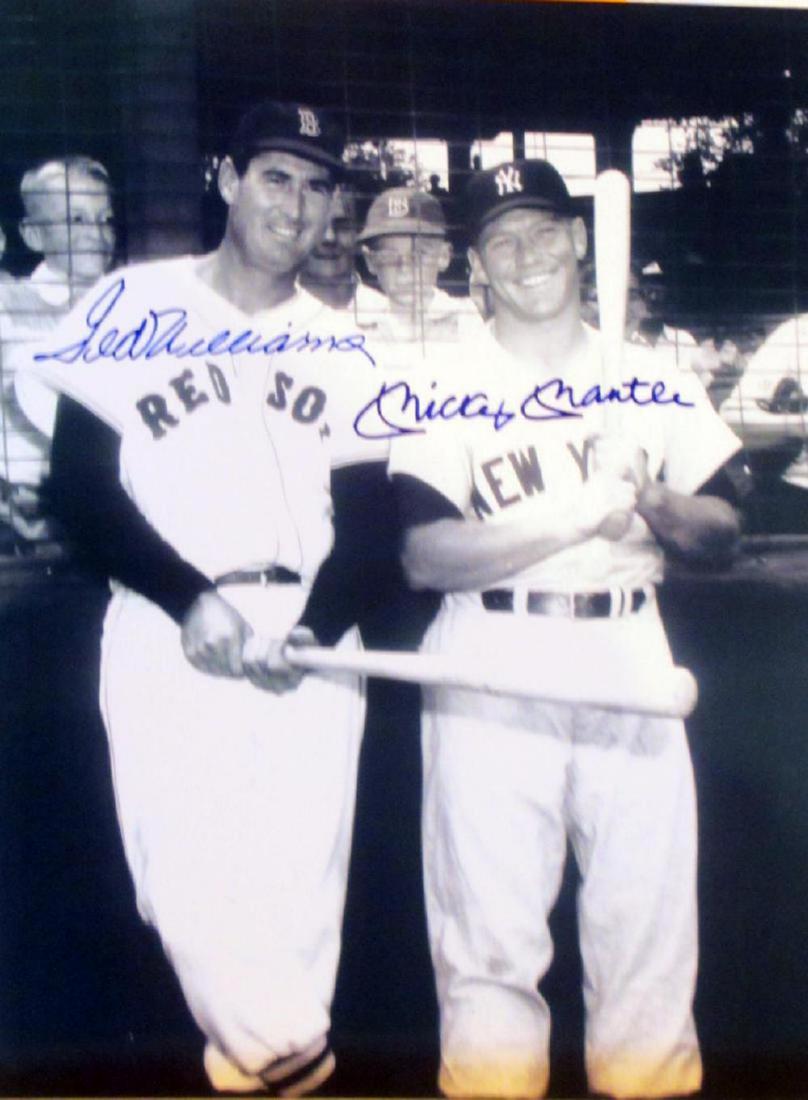 Memorabilia Hall of Famers Ted Williams and Mickey: Hall of Famers Ted Williams and Mickey Mantle Autographed 8x10"