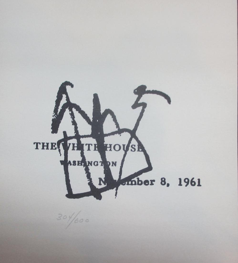 John F. Kennedy White House Doodle 1961 Set of 3: limited edition reproduction of an original "doodle" by President John F. Kennedy done in 1961, on a piece of random paper on his desk at the time. The original doodle is held in the U.S. National Arc