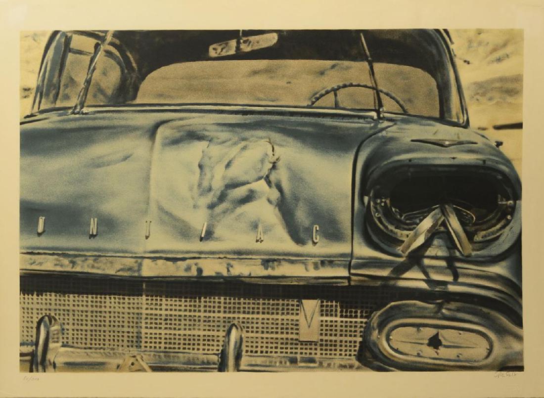John Salt DESERT WRECK, 1979 lithograph signed/num: John Salt DESERT WRECK, 1979 lithograph signed/num. in pencil Edition xx/300 Paper size: 21.3/4 x 32 inch <b
