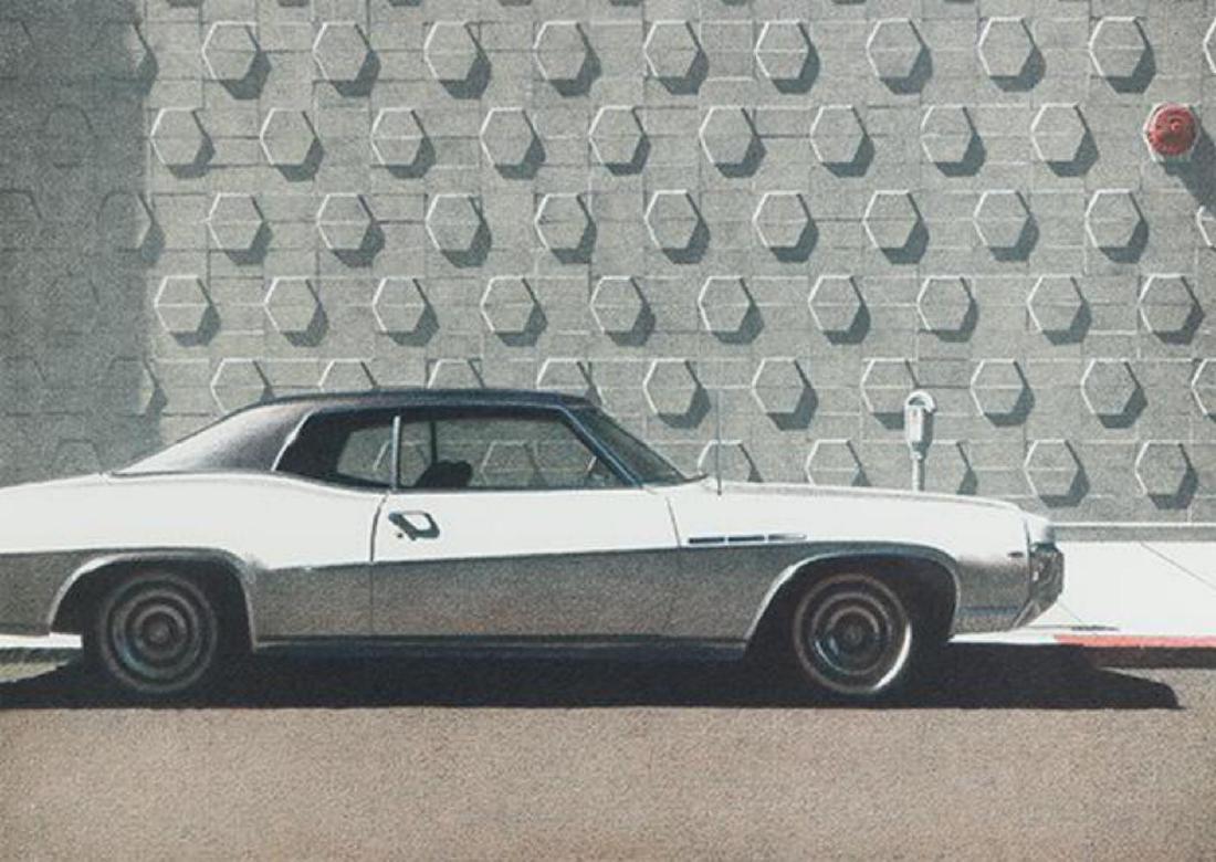 Robert Bechtle Oakland Buick , 1975 lithograph, signed: Robert Bechtle Oakland Buick , 1975 lithograph, signed and numbered Image Size: 20 x 14 inches Paper Size: 20 x 14 inches