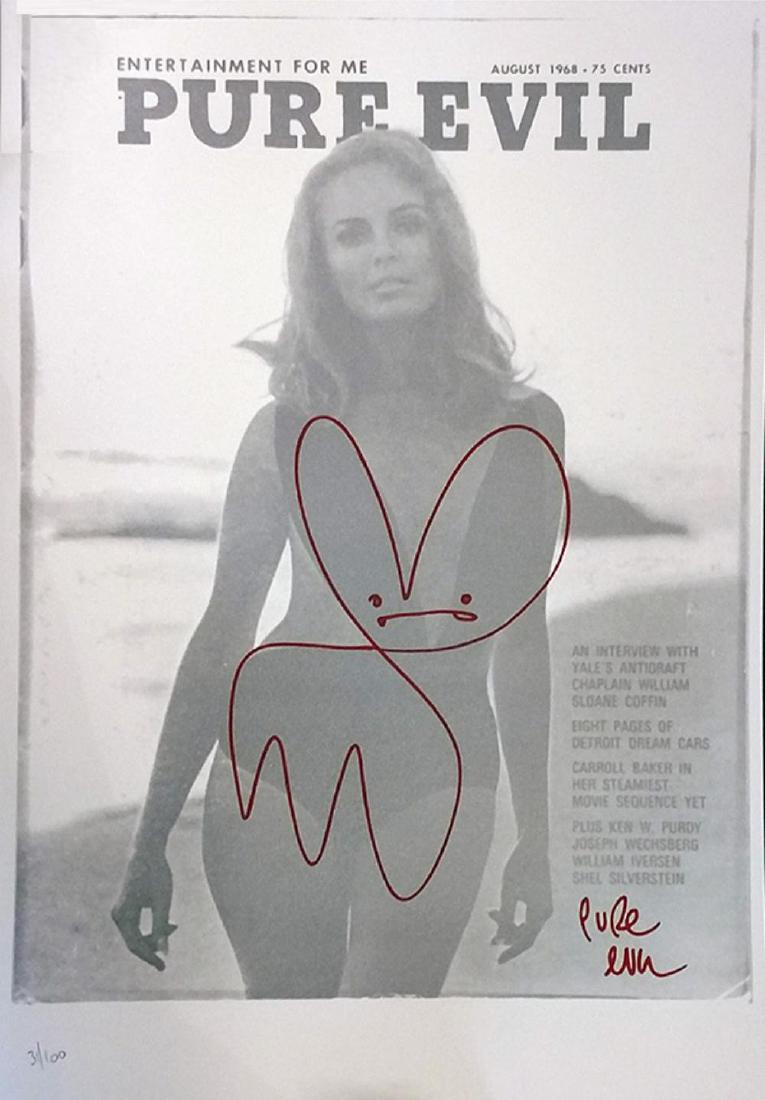 PURE EVIL, BUNNY GIRL SILVER SCREENPRINT SIGED/# (1 of 1)