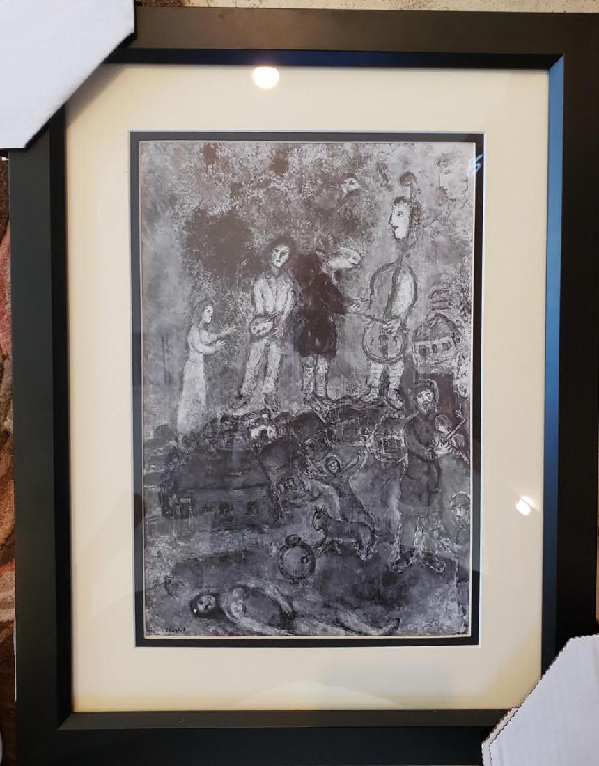 Marc Chagall Lithograph signed in the plate framed: Marc Chagall Lithograph signed in the plate framed size approx: 16" x 12"