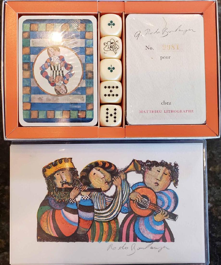 Graciela Rodo Boulanger Hand Signed Lithograph W/: Graciela Rodo Boulanger Hand Signed Lithograph With playing cards set very rare
