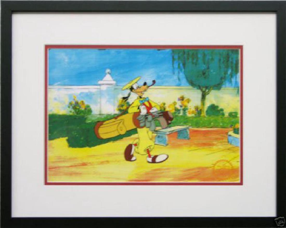 Disney Framed Animation Cel Goofy Golf: FRAMED LIMITED EDITION DISNEY ANIMATION SERICEL"HOW TO PLAY GOLF (Goofy)"SHIPPED IN STURDY BOX PERFECT FOR GIFT WRAPPING !UV Plexiglass to protect and preserve artwork; finished back; hanging wire inc