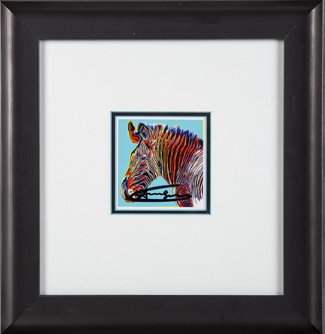Andy Warhol Grevy's Zebra Hand Signed Endangered: Artist: Andy Warhol Title: Grevy's Zebra Endangered Specie Announcement Signed Invitation Medium: Lithograph Hand Signed by Warhol Size: 6" x 4.25" Framed: 14 3/4" x 14 1/4" Signed: Hand Signed by War