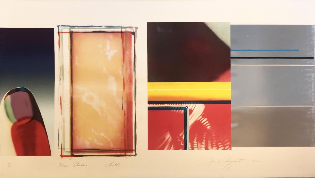 JAMES ROSENQUIST Horse Blinders (South), Lithograph &: JAMES ROSENQUIST Horse Blinders (South), 1972 Lithograph and screenprint in colors with silver foil on wove paper 36 1/4 x 68 inches Edition of 85, signed and numbered in Pencil by the artist