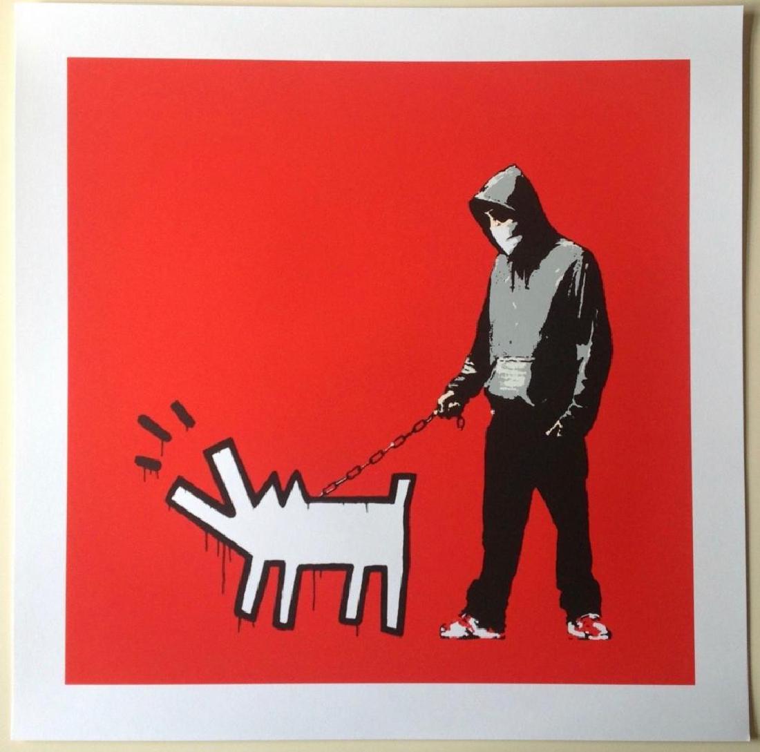 BANKSY - CHOOSE YOUR WEAPON - L/E SCREEN PRINT W/STAMP: BANKSY - CHOOSE YOUR WEAPON - LIMITED EDITION OF 200 SILK SCREEN PRINT WITH PUBLISHER STAMP. These prints are produced using the exact methods as the early works; silk screen printed by hand onto the 