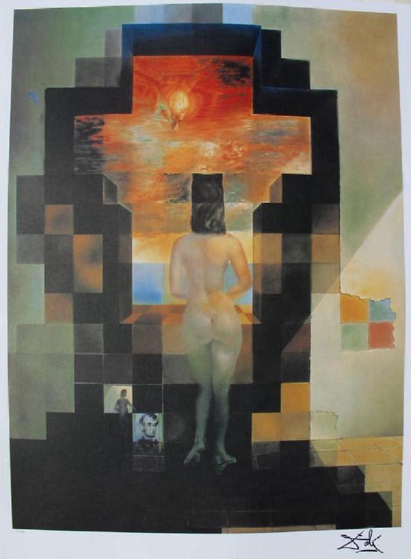 Salvador Dali "Lincoln in Dalivision" Limited Ed. Litho: SALVADOR DALI "LINCOLN IN DALIVISON" LIMITED EDITION LITHOGRAPH FACSIMILE SIGNED PENCIL NUMBERED EDITION OF 500 Dali was a skilled draftsman, best known for the striking and bizarre images in his surr