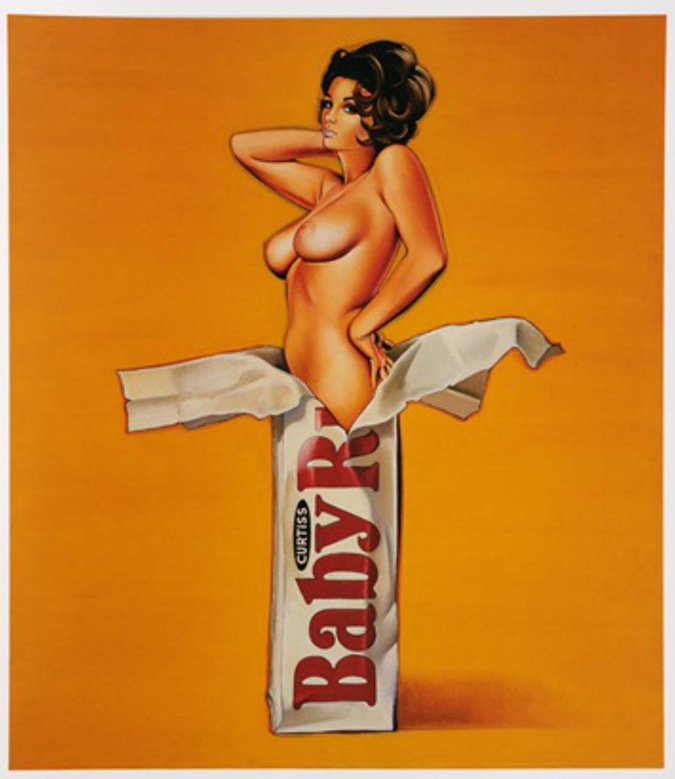 MEL RAMOS BABY RUTH OFFSET LITHOGRAPH FRAMED: MEL RAMOS BABY RUTH OFFSET LITHOGRAPH FRAMED PAPER SIZE: 43 x 55 cm YEAR: 1996