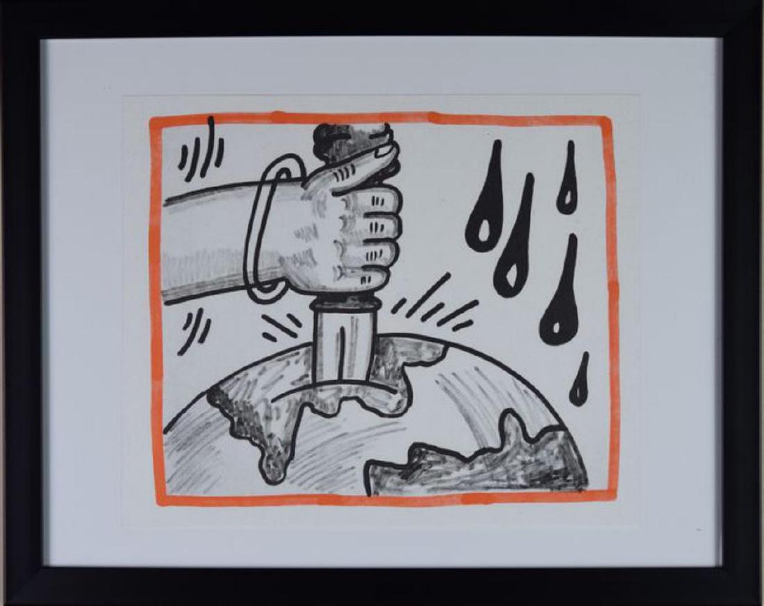 Keith Haring "Against All Odds" Framed Lithograph 1990: Keith Haring (1958-1990) "Against All Odds" Framed Lithograph Print, 1990 Size: 10 1/3" x 8 1/2"