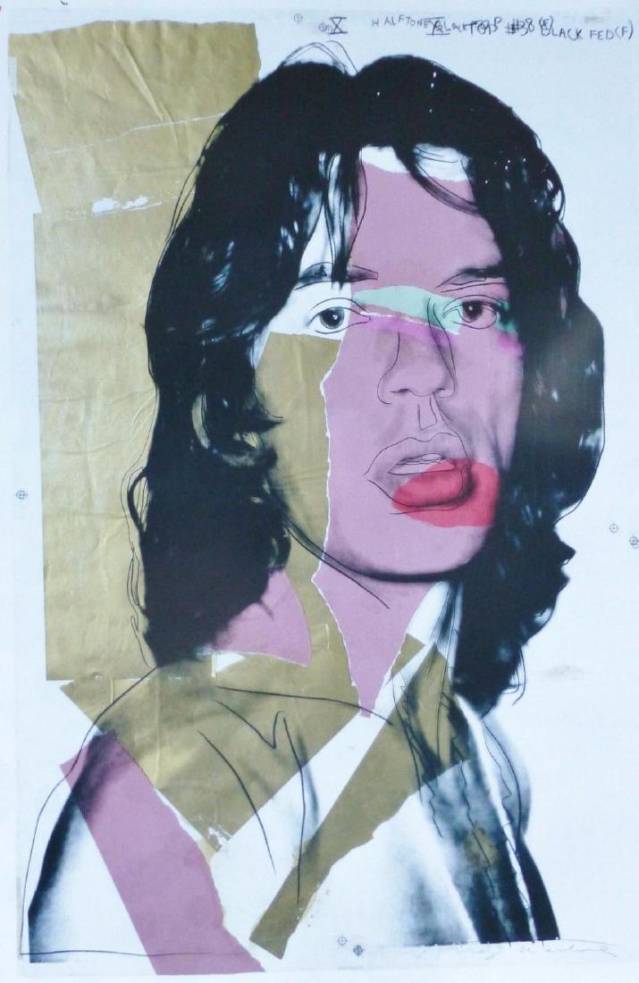 ANDY WARHOL " MICK JAGGER 1975 " ROLLING STONES FRAMED: Andy Warhol (6.8.1928 Â–22.2.1987) PLATE SIGNED ANDY WARHOL Title:MICK JAGGER 1975 Printed by MUMOK Stiftung Ludwig, VBK, Wien Licensed after the Original Sheet size:32 7/8 x 22 1/8 in (83,7x56,2cm