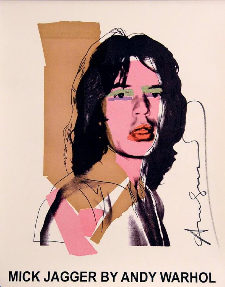 Andy Warhol, Mick Jagger hand signed Rare Poster, 1975: Andy Warhol, Mick Jagger hand signed Rare Poster, 1975 Framed size: 22" x 17"