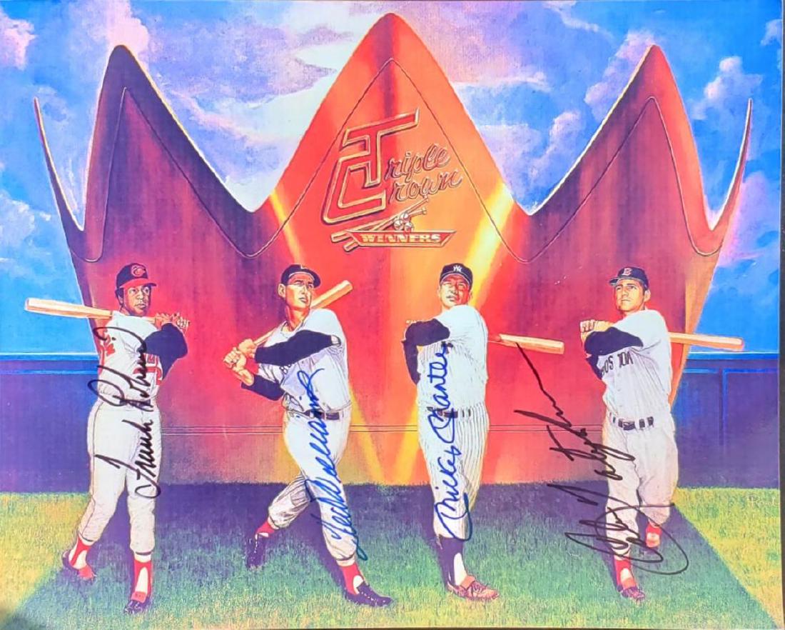 Baseball Legends Quadruple Signed 8 x 10 Photo: Mantle / Williams / Robinson/ Yastrzemski Signed 8x10 photo