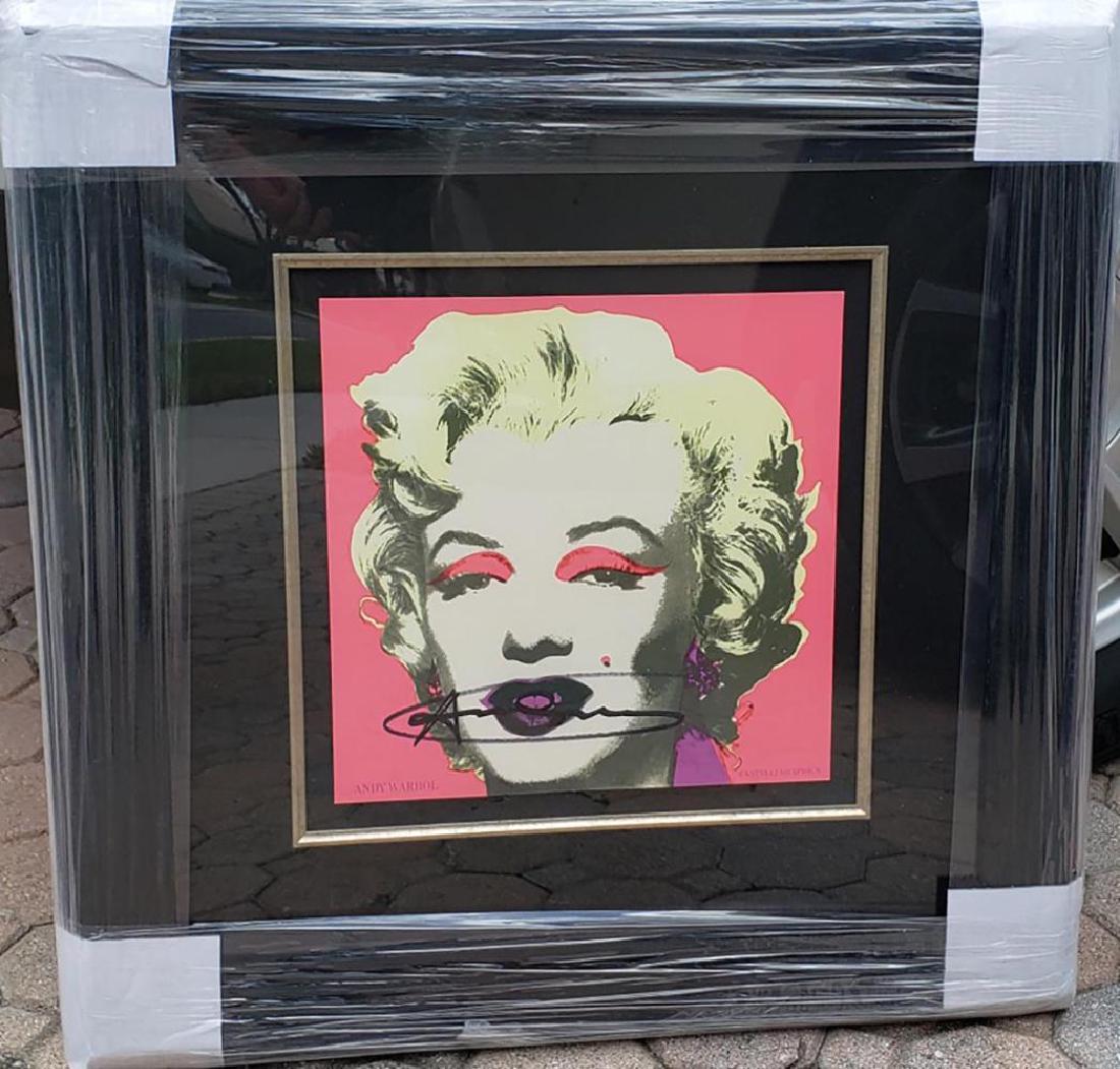 Andy Warhol Marilyn (Announcement) 1981 Hand , Framed: Andy Warhol Marilyn (Announcement) 1981 Hand signed offset lithograph printed in colours, from the edition of an unknown size, Paper Size: 12 x 12 inch, (305 x 305mm) Images Size: 12 x 12 inch, (305 x