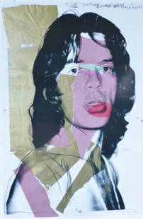 ANDY WARHOL " MICK JAGGER 1975 " ROLLING STONES FRAMED: Andy Warhol (6.8.1928 ┬û22.2.1987) PLATE SIGNED ANDY WARHOL Title:MICK JAGGER 1975 Printed by MUMOK Stiftung Ludwig, VBK, Wien Licensed after the Original Sheet size:32 7/8 x 22 1/8 in (83,