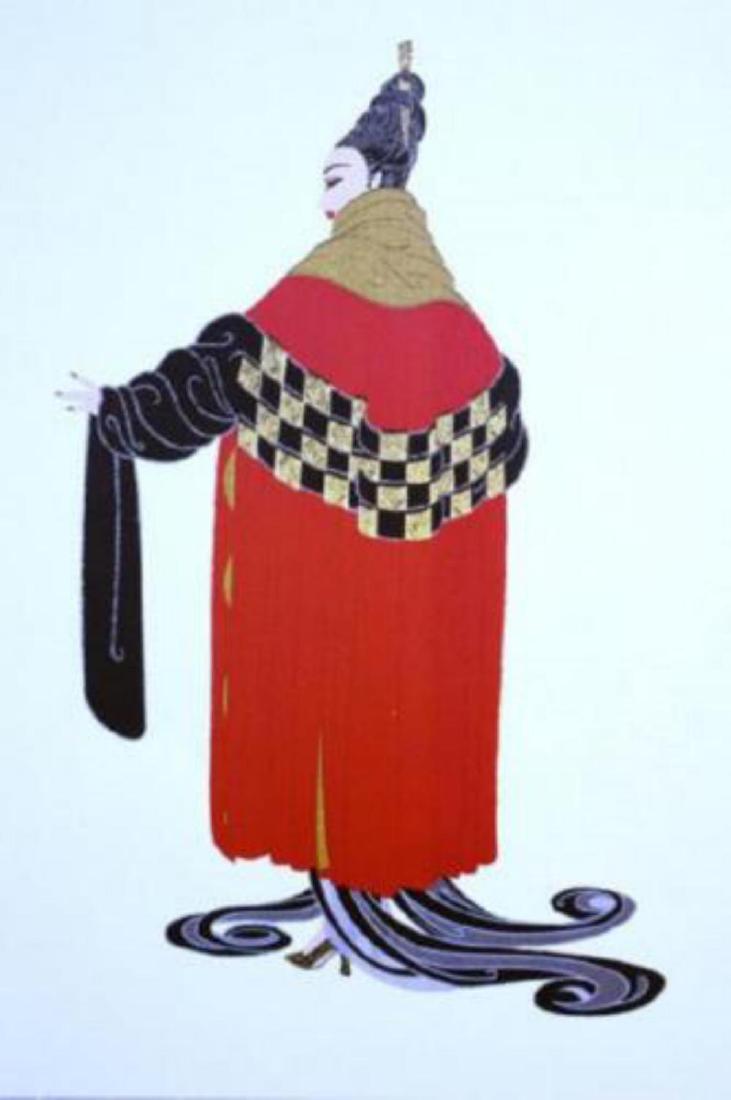 Erte "Gala Performance" Spectacular Robed Woman Hand: Artist: Erte Title: "Gala Performance" #AP 13/60 Medium: Serigraph on Paper Size: 21" x 17" Year: 1981 Hand Signed and Numbered Limited Edition