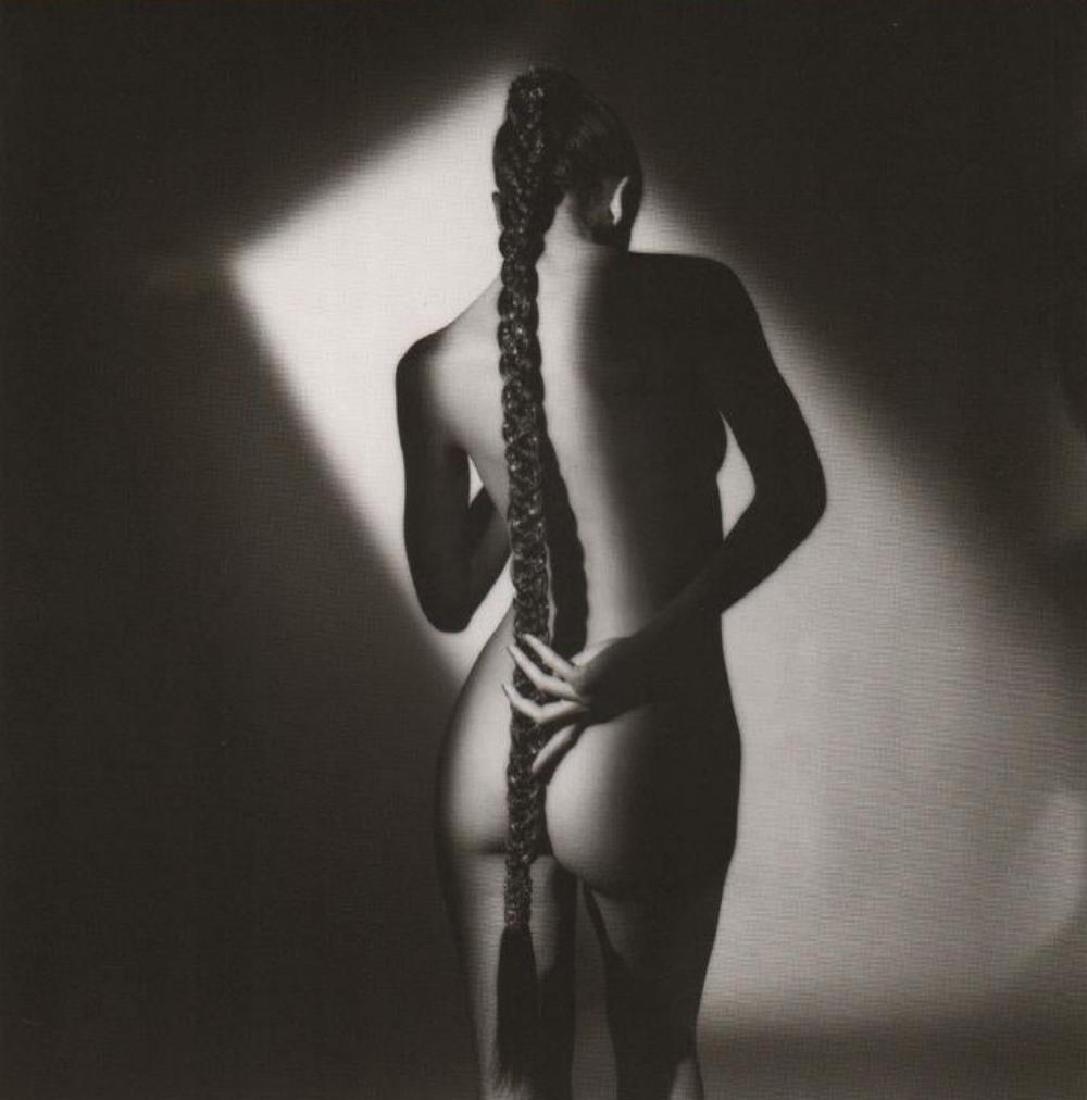 JEANLOUP SIEFF - Nude with Plait, Paris 1985: JEANLOUP SIEFF - Nude with Plait, Paris 1985. Vintage printing from portraits The actual items are crisp images Black on black archival matting , 11x14