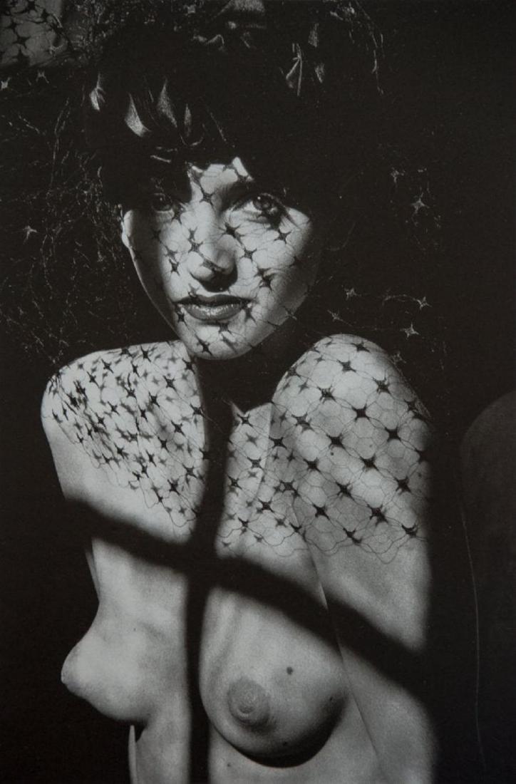 JEANLOUP SIEFF - Portrait With a Veil: JEANLOUP SIEFF - Portrait With a Veil. Vintage printing from portraits The actual items are crisp images Black on black archival matting , 11x14