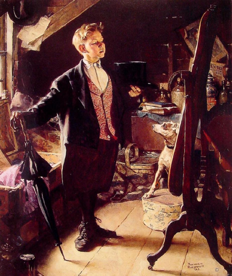 NORMAN ROCKWELL, "TOP HAT AND TAILS" HS/N WITH COA: TOP HAT AND TAILS 1976 1976 Norman Rockwell Limited Edition Print Lithograph on Paper Size: 34 x 24 in | 86 x 61 cm Edition: From the edition of 200. COMES WITH THE ORIGINAL PUBLISHER COA