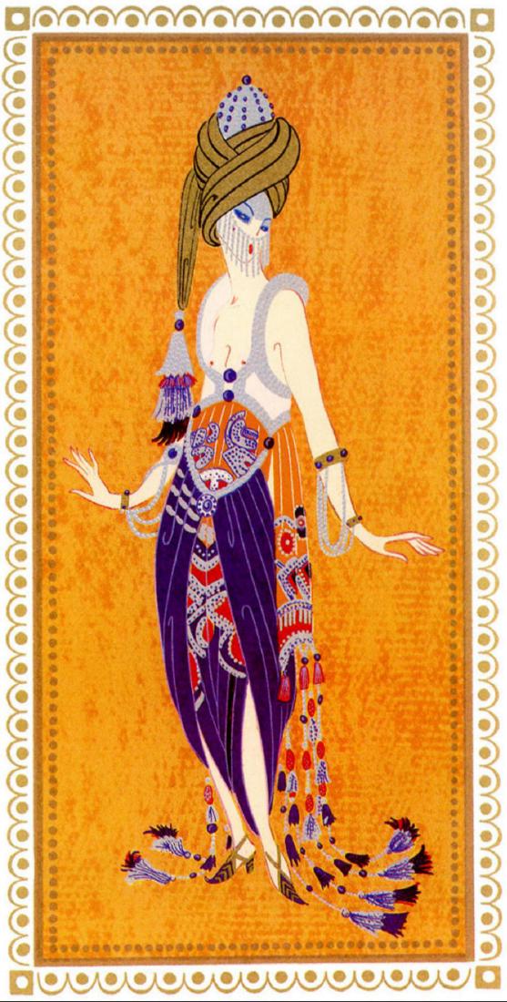 Erte, "Scheherazade Thousand and One Nights" 1924: ERTE GOUACHE 1924 "SCHEHERAZAD Thousand and One Nights" MADE TO A SERIGRAPH VERY RARE. NOT EVERY DAY WILL YOU HAVE THE OPPORTUNITY TO BUY A PIECE OF HISTORY FROM THE FATHER OF THE ART DECO ERTE. THIS