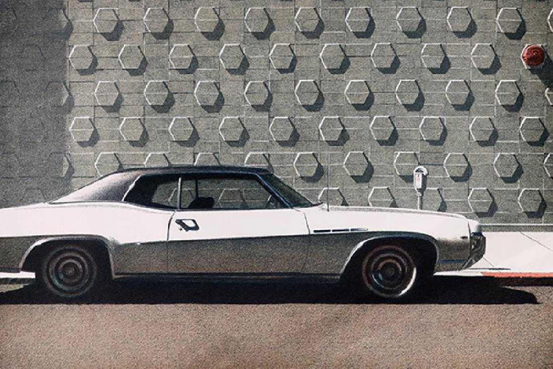 Robert Bechtle (American, b. 1932), Oakland Buick, 1975: Robert Bechtle Oakland Buick , 1975 lithograph, signed and numbered Image Size: 20 x 14 inches Paper Size: 20 x 14 inches Condition