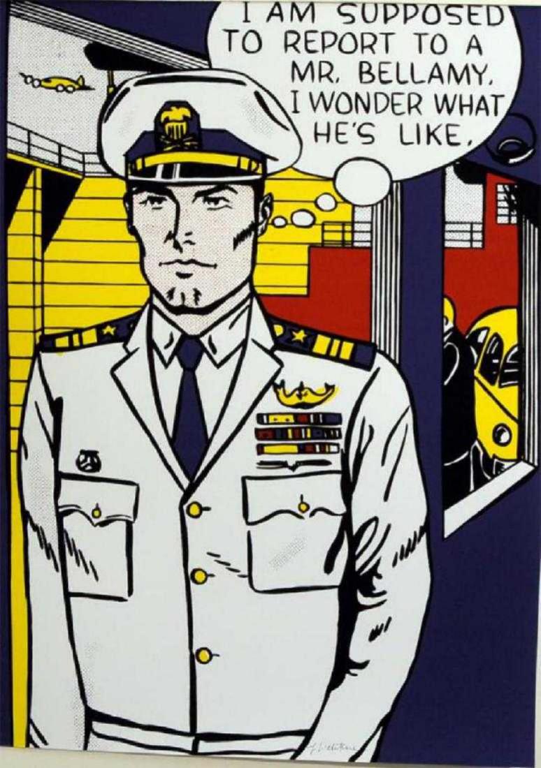 Roy Lichtenstein, Mr. Bellamy, Original poster: Offset lithography on thick paper Offset lithograph published by the Modern Art Museum of Fort Worth in 2012. Roy Lichtenstein: American Pop Art. Pictured: Mr. Bellamy Size: 34" x 24"