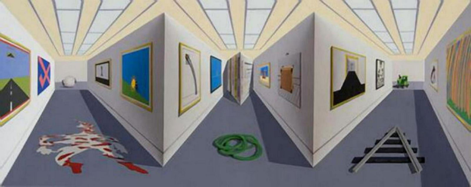 Patrick Hughes SHOW 2011 , 3 D Hand painted multiple: Master Artist: Patrick Hughes SHOW 2011 , 3 D Hand painted multiple with lithography 2011, lithograph, signed/num. in pencil, Edition 50 Paper size: 17 x 34.3/4 x 7.1/4 in Images size: 17 x 34.3/4 x 7