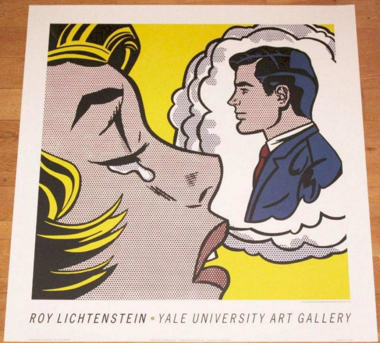 Roy Lichtenstein Poster " Thinking of Him " 1991 Yale: original Roy Lichtenstein exhibition poster posters. A real collector's item - very decorative. It is very thick paper in very good quality. The size is 69 cm x 66 cm. The poster is in absolute top co