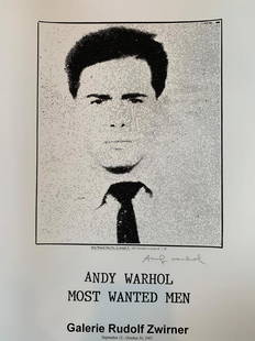 Andy Warhol, Most wanted men, Hand signed very rare: Artist: Andy Warhol Title: Thirteen Most Wanted Men No. 13, Joseph F. , 1964Signed: Hand signed Medium: Offset LithographSize: 18" x 12"Pop provocateur Andy Warhol was never a stranger to