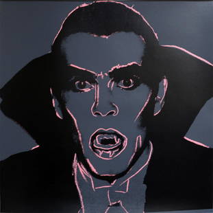 Andy Warhol, Myths Portfolio Dracula 1981 Silkscreen: Andy Warhol, Myths Portfolio Dracula 1981 Silkscreen, This piece is not signed and numbered it is proof piece from the original 1981 portfolio, It bears the Publisher stamp on the verso and the blind