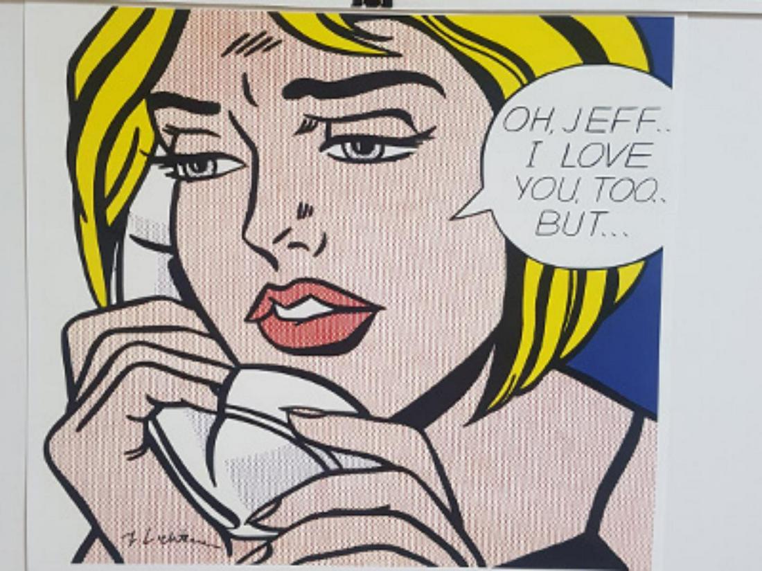 Roy Lichtenstein Hand Signed Litho "O Jeff": Roy Lichtenstein Hand Signed Litho "O Jeff" approximatelly 22 x 16..