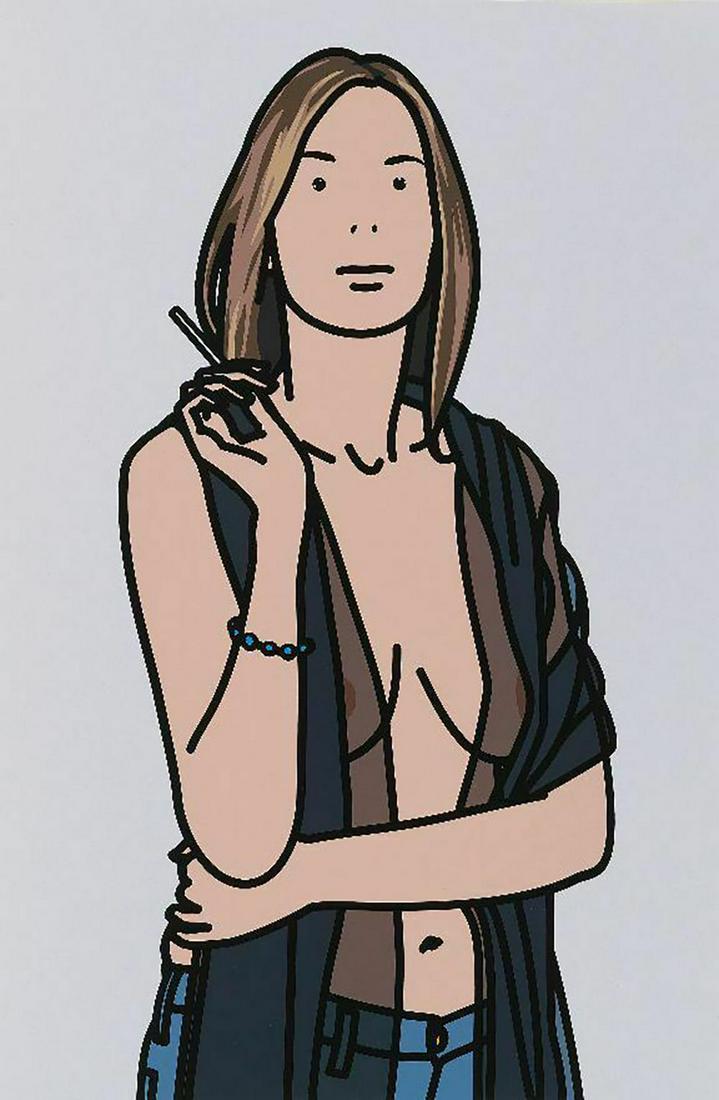 Julian Opie, Ruth Smoking 4 from Twenty-Six Portraits: Julian Opie, Ruth Smoking 4 Julian OPIE (1958) Twenty-Six Portraits, 2006 Print in colors (26) Lithographs (16) Lambda prints (5) Screenprints (5)/wove, published by Alan Cristea Gallery, London. In-p