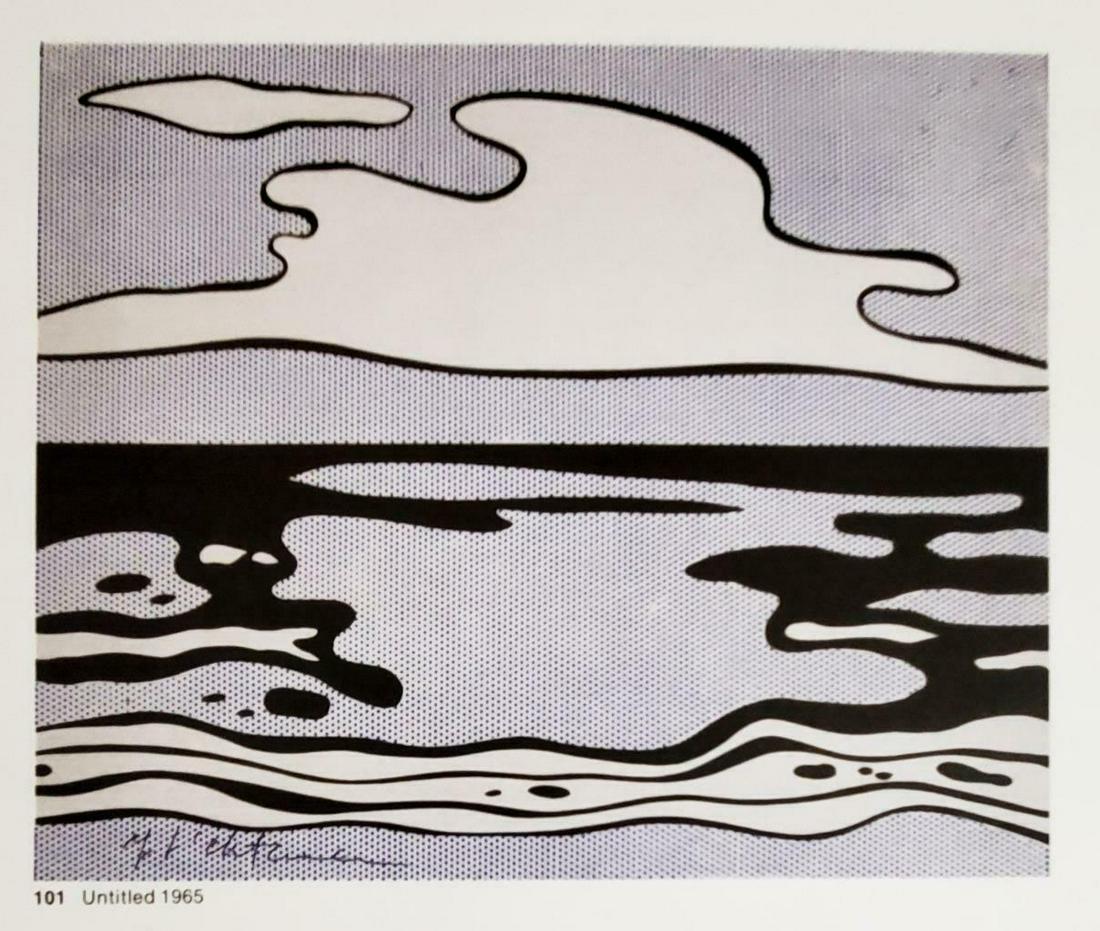 ROY LICHTENSTEIN, Untitled 1965, Hand Signed litho: Artist: ROY LICHTENSTEIN Title: "Untitled 1965" Medium: Offset Lithograph (Book Page) Year: 1965 Signed: Hand signed by the Artist image Size Approx: 11" X 11"