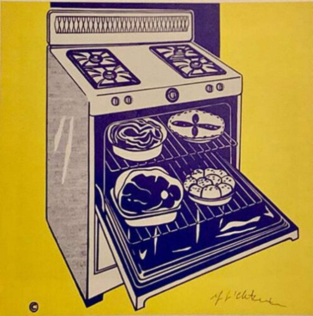 ROY LICHTENSTEIN, Framed Kitchen stove Hand signed: ROY LICHTENSTEIN, Kitchen stove 1962, Book page offset lithograph hand signed Image size: 11 x 11 inch