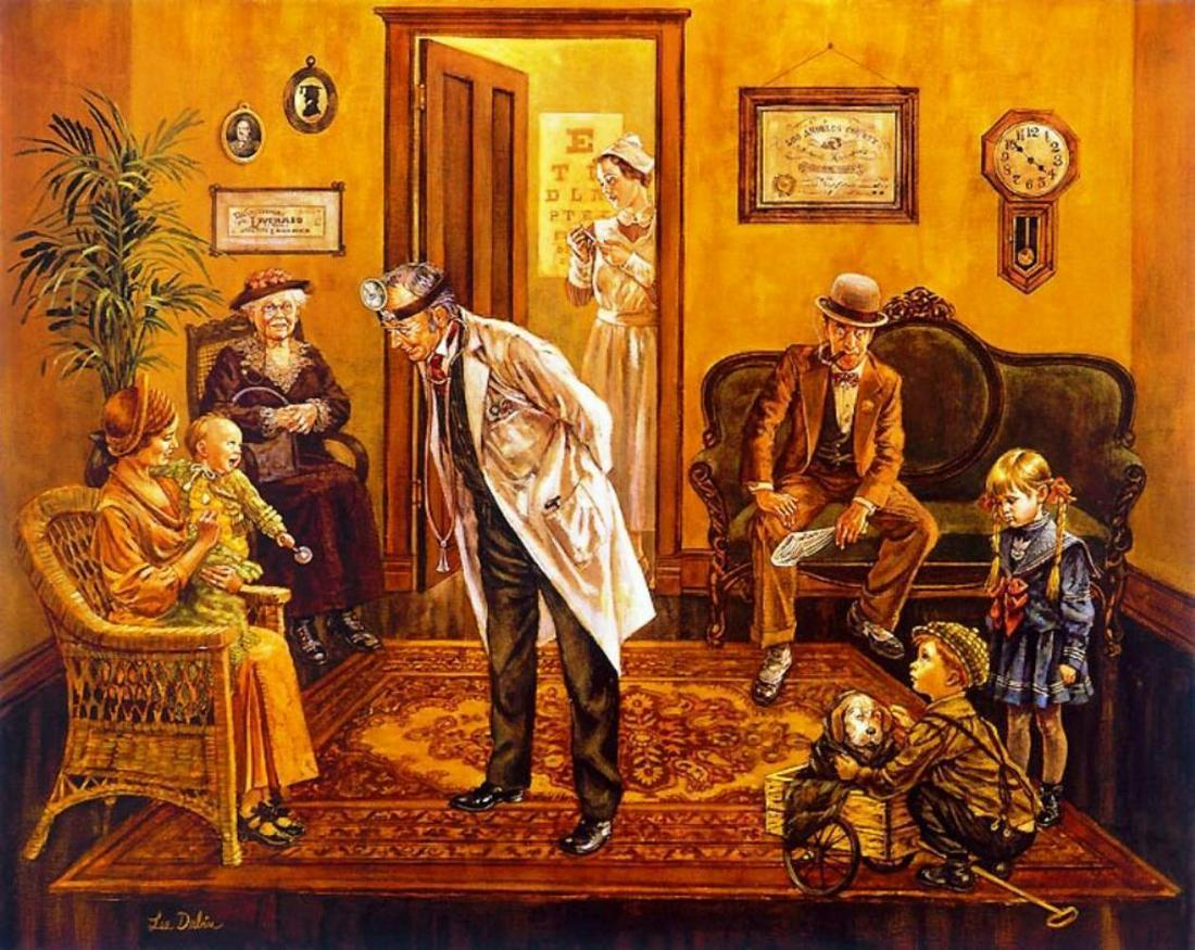 Lee Dubin "DOCTOR'S OFFICE" Collotype signed/#: LEE DUBIN" DOCTOR'S OFFICE" HAND SIGNED & NUMBERED LIMITED EDITION COLLOTYPE BY TRITON PRESS NY EDITION OF 300 CONDITION: Excellent, Never unframed. SIZE: 24" x 30" The number on the piece shown is no