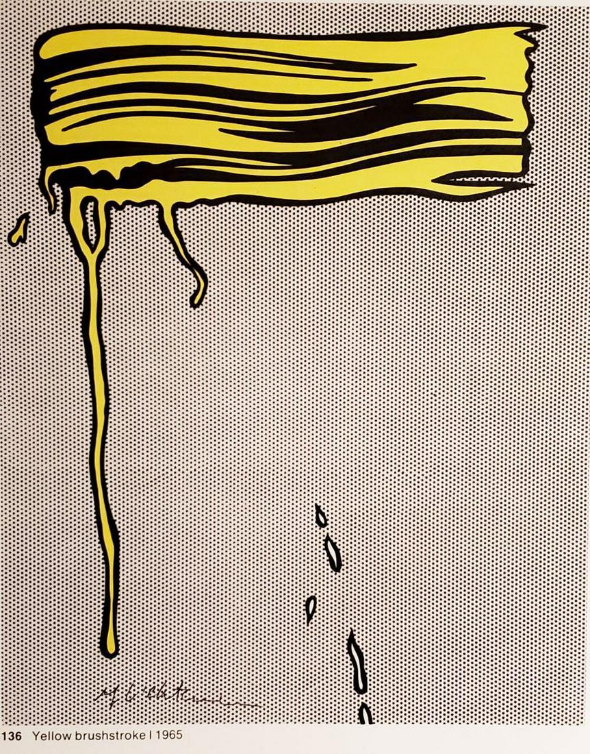 Roy Lichtenstein, Yellow brushstroke I 1965 Hand signed: Roy Lichtenstein, Yellow brushstroke I 1965, Hand signed Offset lithograph book page Framed Paper size: 12 x 8.5 inch. Please note that the signature location may vary from photo on the listing.