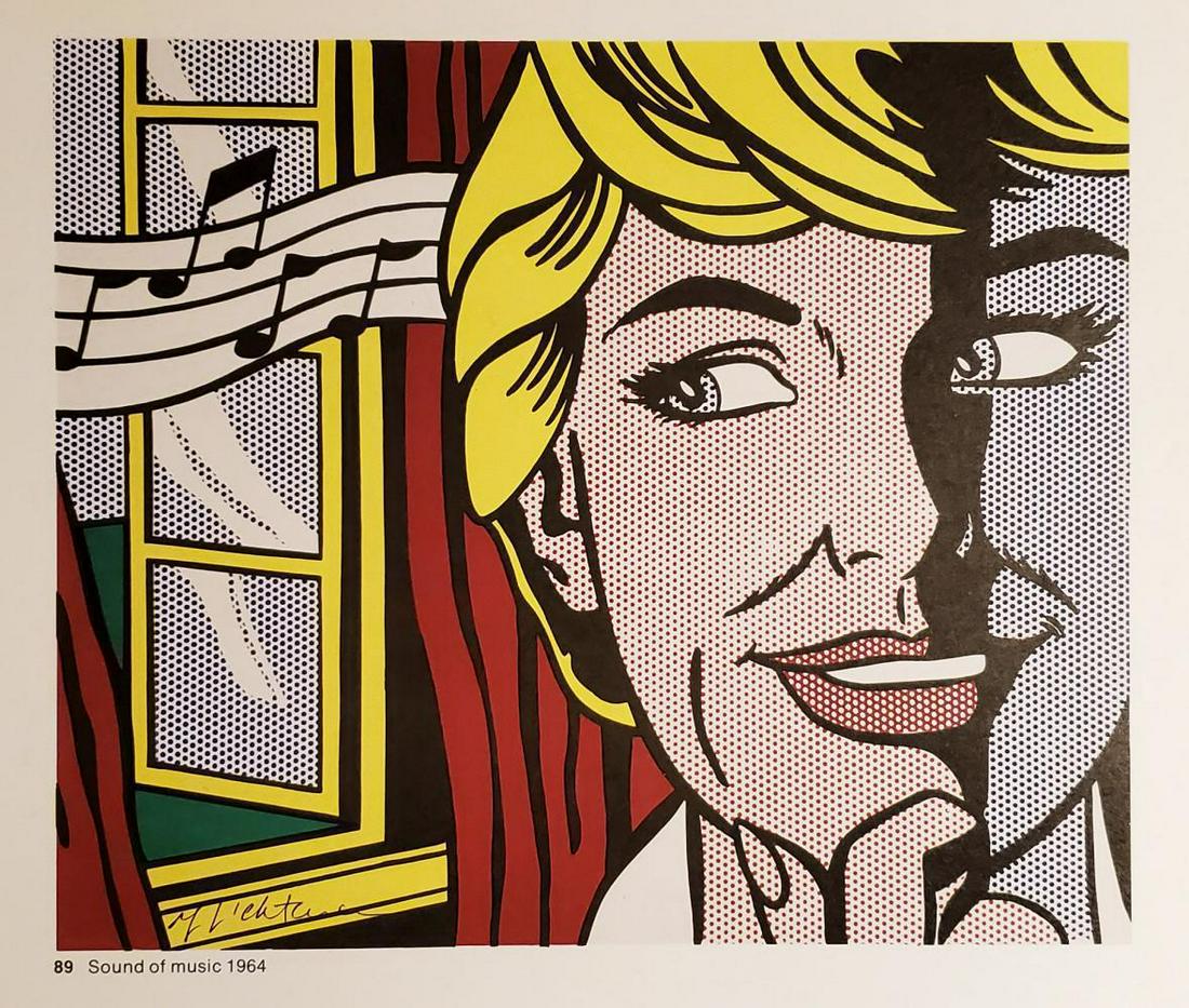 ROY LICHTENSTEIN, Sound of Music 1964. signed: ROY LICHTENSTEIN, Sound of Music 1964. Hand signed offet litho framed. Image size: 11 x 11 inch.