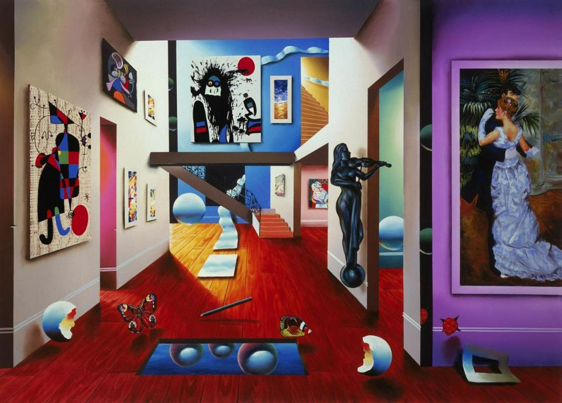 FERJO GICLEE ON CANVAS "HOMAGE TO THE MASTERS": FERJO GICLEE ON CANVAS 2000 "HOMAGE TO THE MASTERS" 39" x 28" hand signed and numbered by the artist