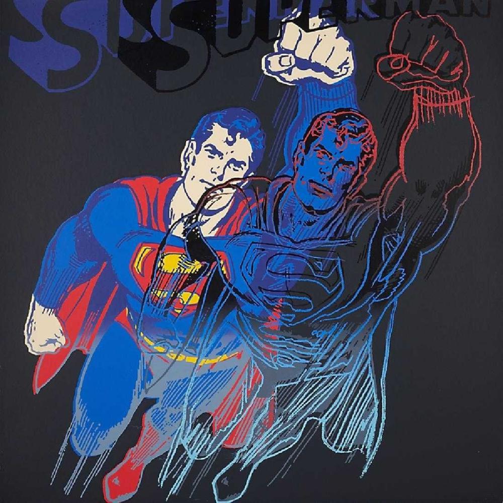 Andy Warhol Superman Screen print 1981: ANDY WARHOL Superman, 1981 Screenprint in colors Unsigned proof (outside the edition) 38" x 38" (sheet) Printer: Rupert Jasen Smith, New York